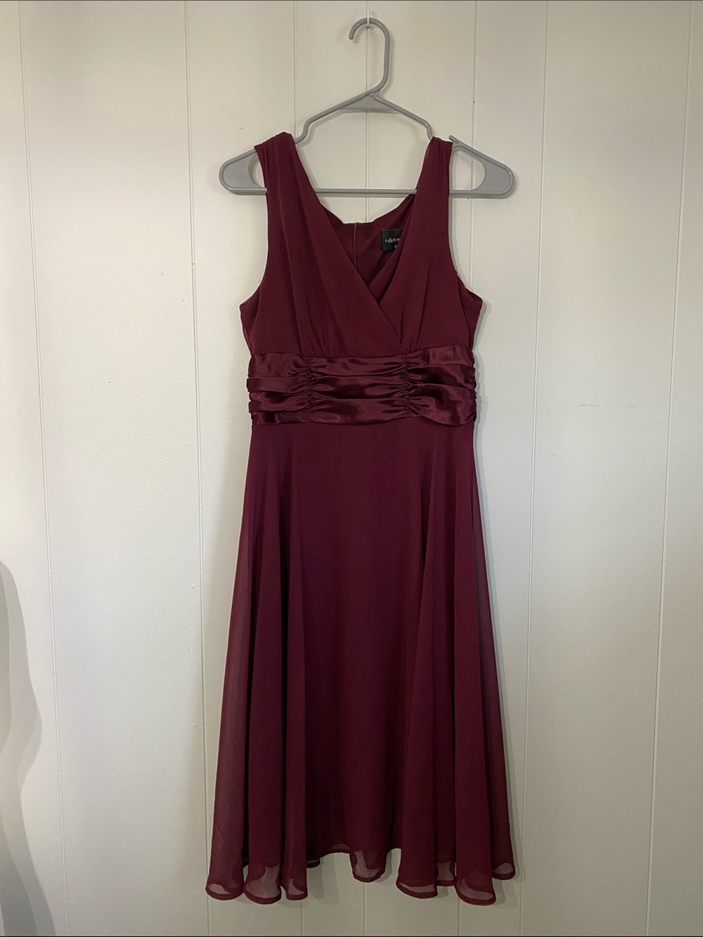 Sleeveless V-Neck Burgundy A-Line Formal Dress